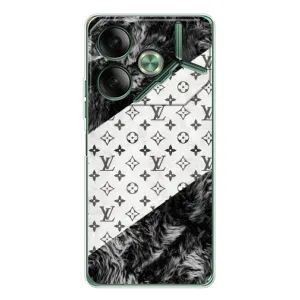 Чохол Стиль Louis Vuitton на Tecno Pova 7 (LV на білому)