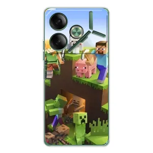Чехлы для Tecno Pova 7 (Персонажи Майн Крафт) (Майн-крафт)