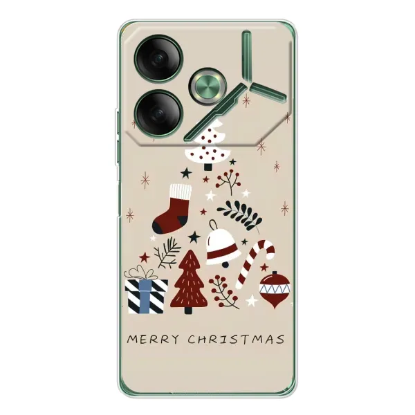 Чехол с рисунком «Merry Christmas» для TECNO Pova 7 Чехол с рисунком «Merry Christmas» для TECNO Pova 7