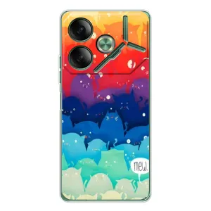 Силиконовый чехол с котиком для Tecno Pova 7 (Mew)