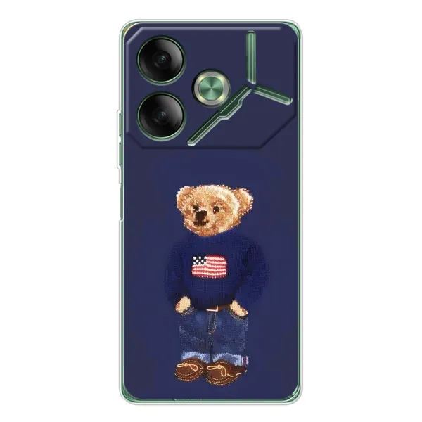 Чехол с рисунком «Мишка USA» для TECNO Pova 7