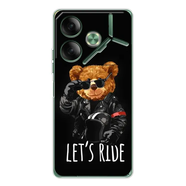 Чехол с рисунком «Модный Мишка» для TECNO Pova 7