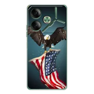 Чохол Прапор USA для Tecno Pova 7 (Орел і прапор)
