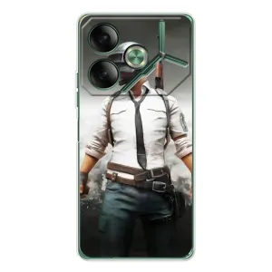 Силиконовый чехол с картинкой "Герой Pubg" на Tecno Pova 7