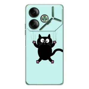 Силиконовый чехол с котиком для Tecno Pova 7 (Падающий кот)