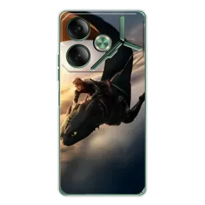 Чехол дракон Беззубик для Tecno Pova 7 (Полет Беззубика)
