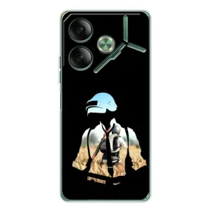 Силиконовый чехол с картинкой "Герой Pubg" на Tecno Pova 7 (Пубг мен)