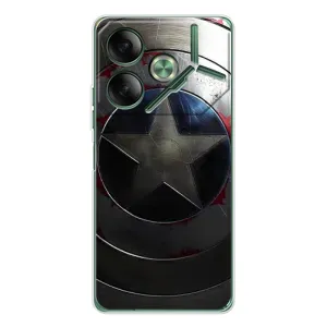 Чехол с Щитом Капитана Америки на Tecno Pova 7 (Ретро Щит Капитана)