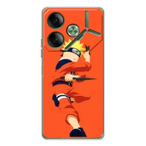 Чехлы с принтом Наруто на Tecno Pova 7 (Силуэт Наруто)