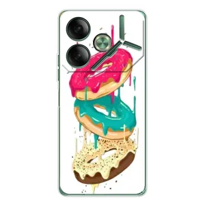 Чохол з зображенням смачної їжі для Tecno Pova 7 (Соковиті пончики)