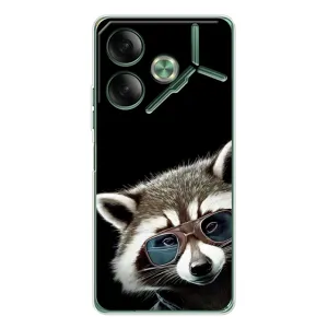 Силиконовый Чехол с Енотами на Tecno Pova 7 (Стильный Енот)