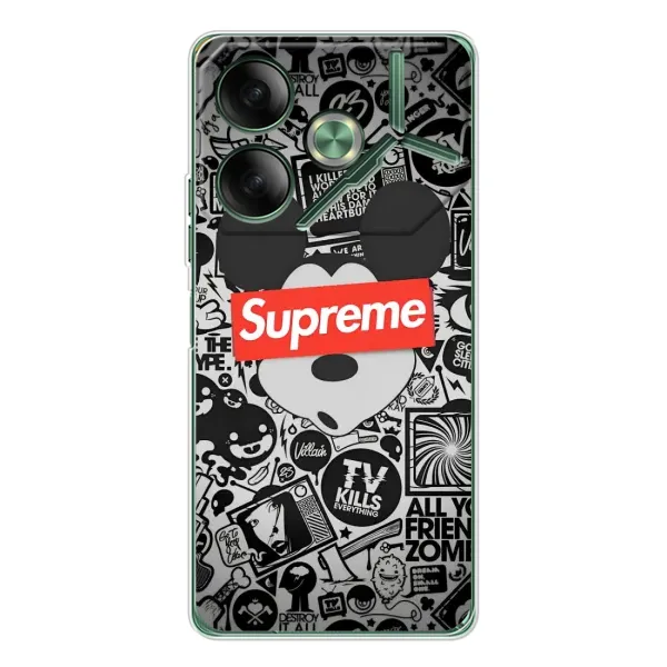 Чехол с рисунком «Supreme Маус» для TECNO Pova 7 Чехол с рисунком «Supreme Маус» для TECNO Pova 7