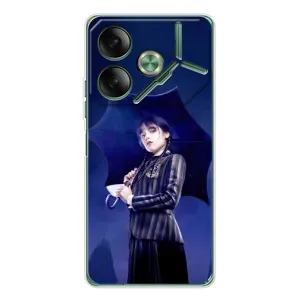 Чохол з картинкою Венсдей на Tecno Pova 7 (Венсдей з парасолькою)