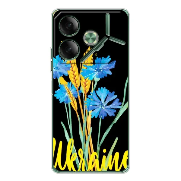 Чехол с рисунком «Ukraine в цветочках» для TECNO Pova 7 Чехол с рисунком «Ukraine в цветочках» для TECNO Pova 7