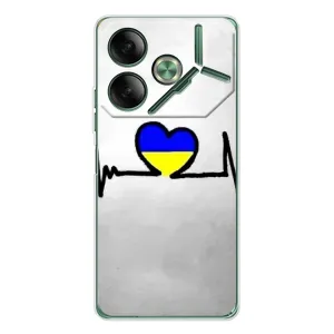 Силиконовый Чехол на Tecno Pova 7 (Я-Украина) (Украинская кардиограмма)