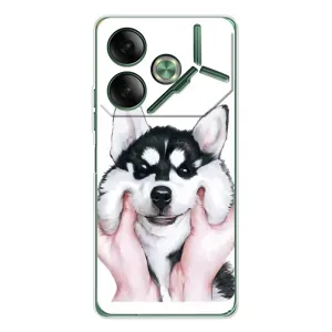 Бампер для Tecno Pova 7 з картинкою "Песики" (Собака Хаскі)