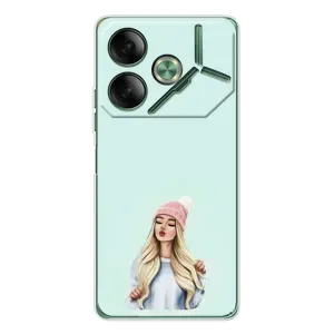 Силиконовый Чехол на Tecno Pova 7 с картинкой Стильных Девушек (В шапке)