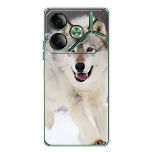 Чохол з Вовком на Tecno Pova 7 (Вовк біжить по снігу)