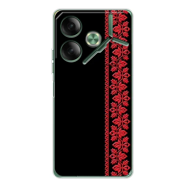 Чехол с рисунком «Вышиванка на черном» для TECNO Pova 7 Чехол с рисунком «Вышиванка на черном» для TECNO Pova 7