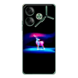 Силіконовий бампер з картинкою звірів для Tecno Pova 7 (Яскравий олень)