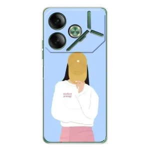 Силиконовый Чехол на Tecno Pova 7 с картинкой Стильных Девушек (Желтая кепка)