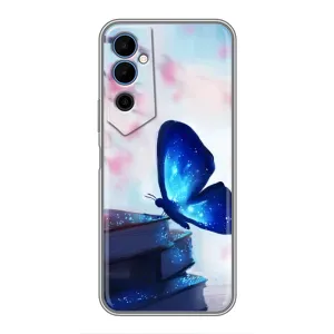 Силиконовый бампер с картинкой животных для Tecno POVA Neo 2 (Бабочка синяя)