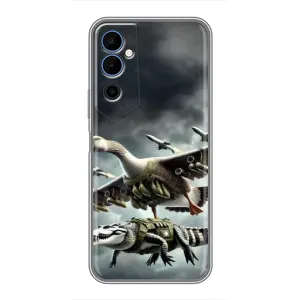 Чехол с мемами тралалело тралала для Tecno POVA Neo 2 (Гусини и крокодило)
