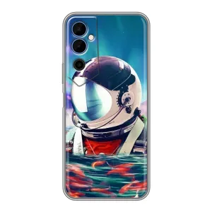 Силиконовый Чехол с принтом "Космонавты" на Tecno POVA Neo 2 (Космонавт в воде)