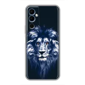 Чехол с картинкой на Tecno POVA Neo 2 (Лев - синий)