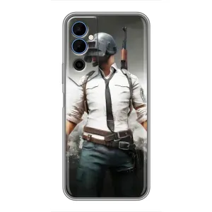 Силиконовый чехол с картинкой "Герой Pubg" на Tecno POVA Neo 2