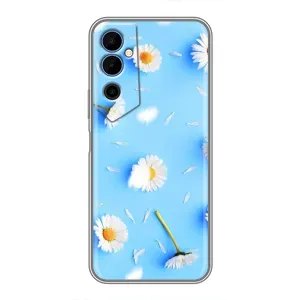 Чехол с Цветами для Tecno POVA Neo 2 (ромашки на голубом)