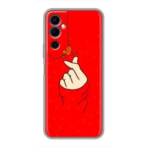 Чехлы (Знак сердечка) на Tecno POVA Neo 2 (Сердце на красном)