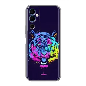 Силиконовый бампер с картинкой животных для Tecno POVA Neo 2 (Тигр-Арт)