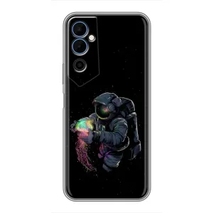 Силиконовый Чехол с принтом "Космонавты" на Tecno POVA Neo 2 (В руках земля)