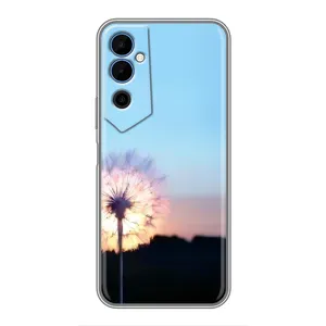 Силиконовый Чехол с одуванчиками на Tecno POVA Neo 2 (Закат с одуванчиком)