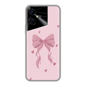 Чехол банты для Tecno POVA Neo 3 (Бант на розовом)