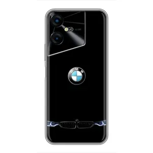Силиконовый бампер с картинкой машины на Tecno POVA Neo 3 (Черный BMW)