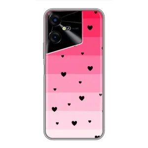 Чехлы с тематикой "Маленькие Сердечки" на Tecno POVA Neo 3 (Чорные сердечки)