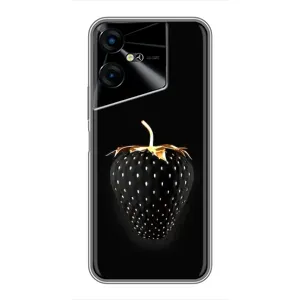 Чехол с изображением вкусной еды для Tecno POVA Neo 3 (Чёрная клубника)