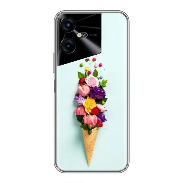 Чехол с рисунком «Цветок-мороженное» для TECNO POVA Neo 3 Чехол с рисунком «Цветок-мороженное» для TECNO POVA Neo 3