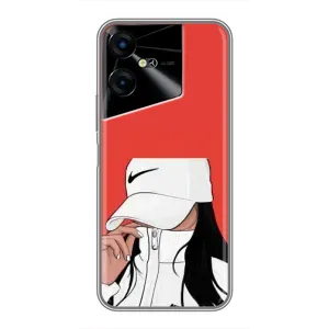 Силіконовый Чохол на Tecno POVA Neo 3 з картинкой Модных девушек (Дівчина Nike)