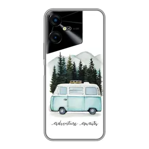 Силиконовый бампер с картинкой машины на Tecno POVA Neo 3 (Домик на колесах)