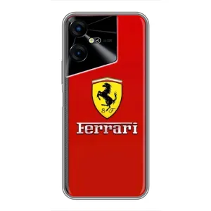 Силиконовый бампер с картинкой машины на Tecno POVA Neo 3 (Ferrari Logo)
