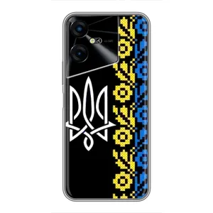 Силиконовый Чехол на Tecno POVA Neo 3 (Герб и вышыванка)