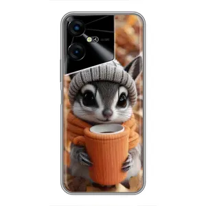 Печатный чехол «Зверята с кофе» для Tecno POVA Neo 3 (Грызунчик с кофе)