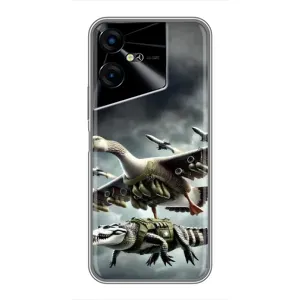 Чехол с мемами тралалело тралала для Tecno POVA Neo 3 (Гусини и крокодило)