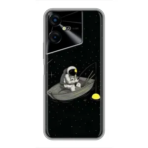 Силіконовый Чохол з принтом "Космонавти" на Tecno POVA Neo 3 (Космонавт на рибалці)
