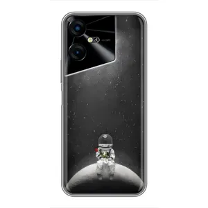Силіконовый Чохол з принтом "Космонавти" на Tecno POVA Neo 3 (Космонавт романтик)