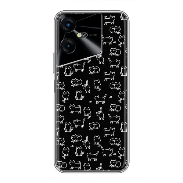 Чехол с рисунком «Котики на черном» для TECNO POVA Neo 3 Чехол с рисунком «Котики на черном» для TECNO POVA Neo 3