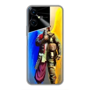 Чехол с картинкой (Патриотический КОЗАК) на Tecno POVA Neo 3 (Козак с крыльями)